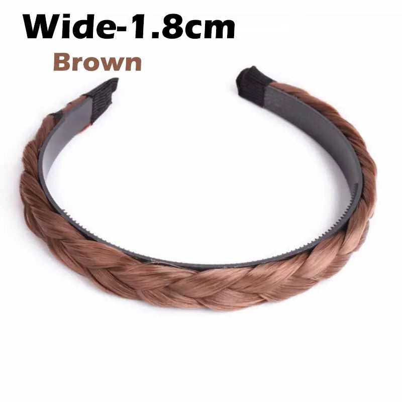 Wig Twist Headbands for Women Wide Fishbone Braids Hairbands Handmade Retro Head Hoop Hair Styling Headwear Hair Accessories