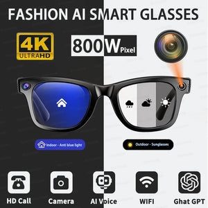 Fashion 8 Million Pixels SmartGlasses Recording Videos AI Photo Recognition Translation 270mAh IP65 Waterproof Bluetooth Glasses