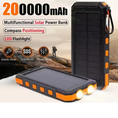 Solar 200000mAh Power Bank Portable Large Capacity Charger Compatible 120W Super Fast Charging For iPhone Samsun Huawei Xiaomi