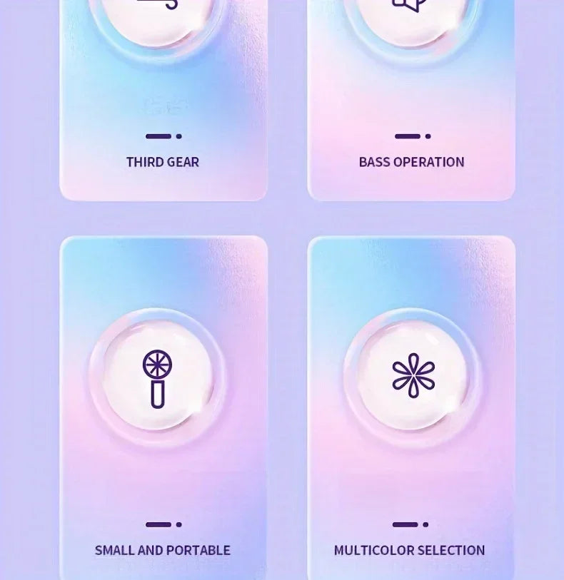 Mini Portable Fan USB Charging 3-speed - Handheld Fan for Men and Women Suitable for Office, Outdoor Travel, and Camping