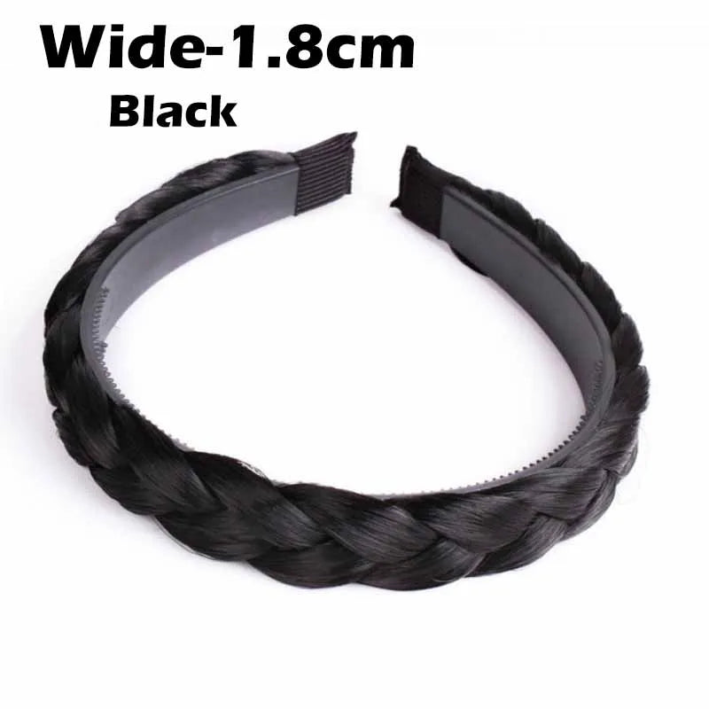 Wig Twist Headbands for Women Wide Fishbone Braids Hairbands Handmade Retro Head Hoop Hair Styling Headwear Hair Accessories