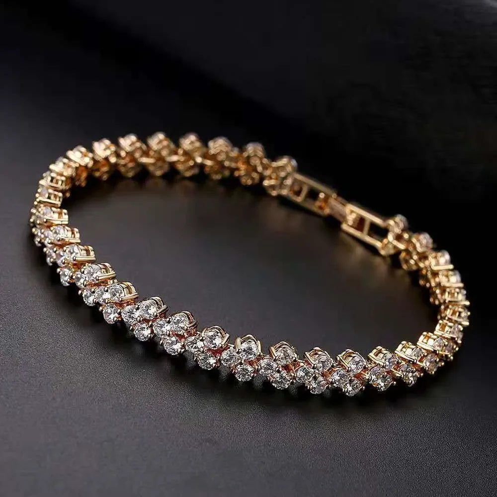Women's Crystal Bracelet Gold Silver Rose Gold Color Bracelet Weight Bracelet Jewelry Браслеты На Руку Женские Pulseras Mujer 팔찌