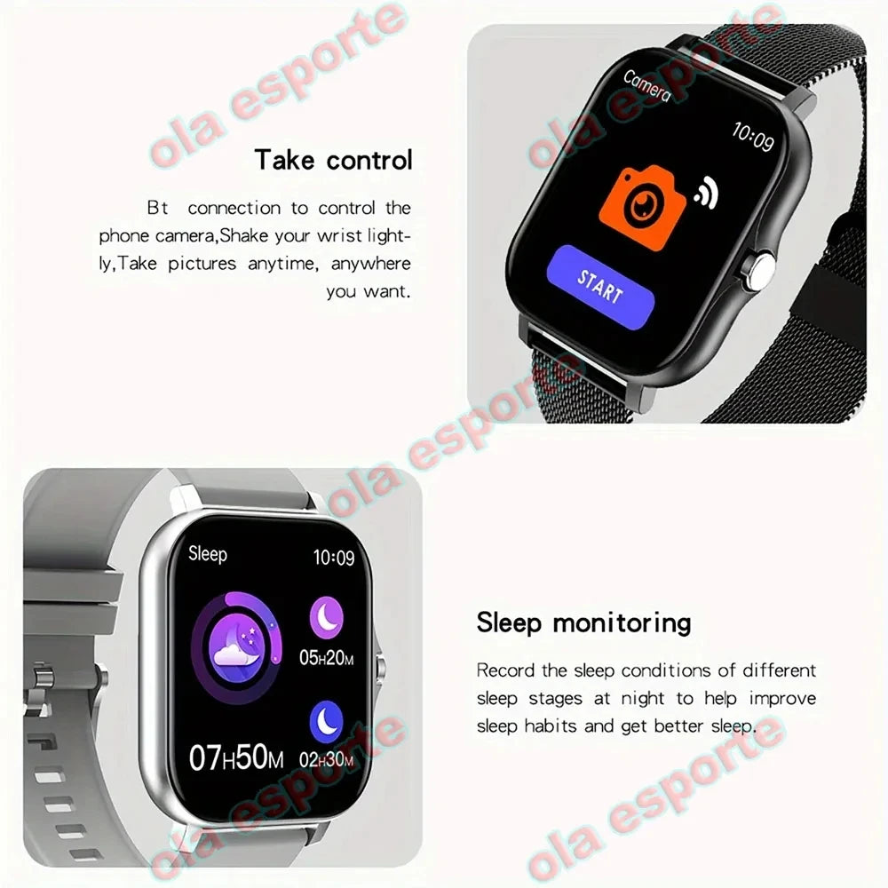 Smart Watch For Men Women Gift 1.44 inch Full Touch Screen Sport Fitness Watches BT Call Digital Smartwatch Wristwatch 2024 New
