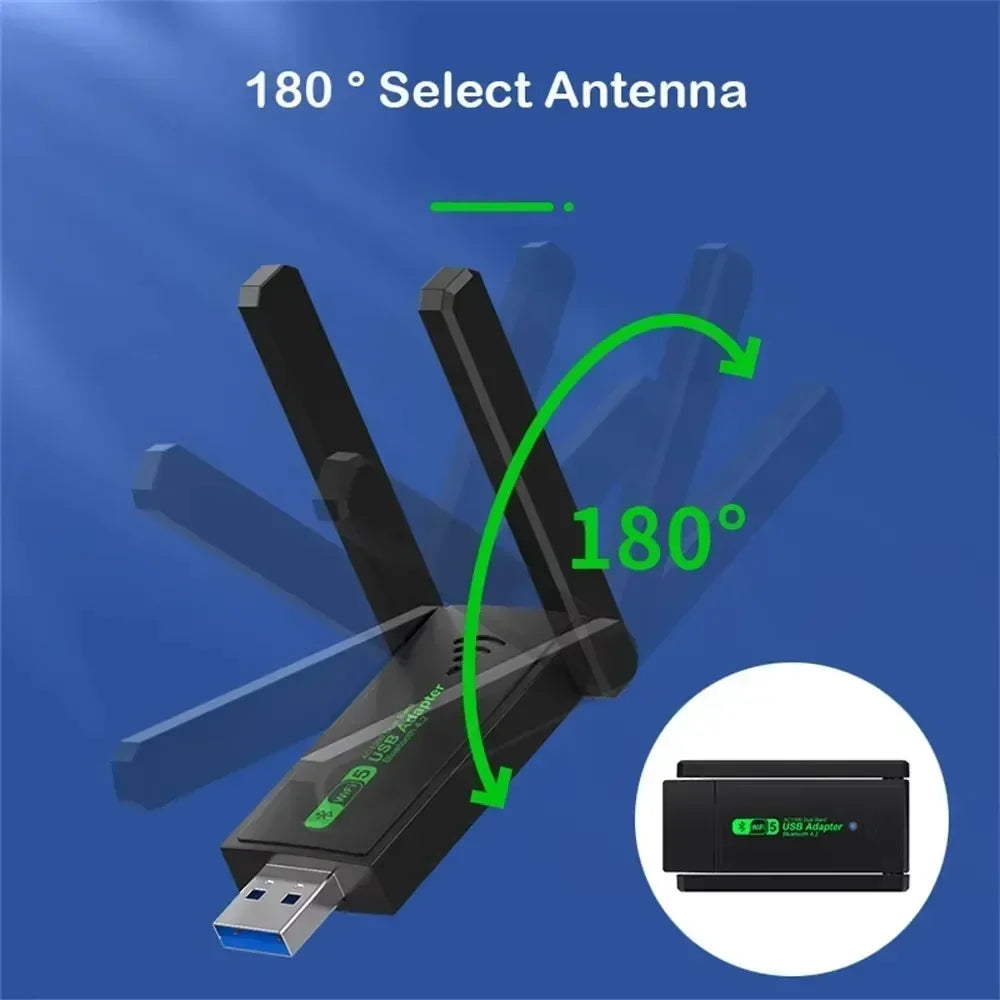 1300Mbps USB 3.0 WiFi Adapter Bluetooth 4.2 Receiver Transmitter Network Card Dual Band 2.4G/5GHz For Desktop Laptop PC