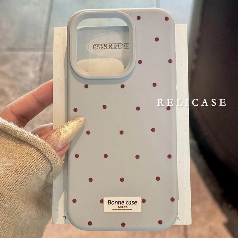 Luxury Soft Liquid Silicone Wave Point Phone Case For iPhone 17 Air 11 12 13 14 15 16 Pro Max Plus Shockproof Bumper Back Cover