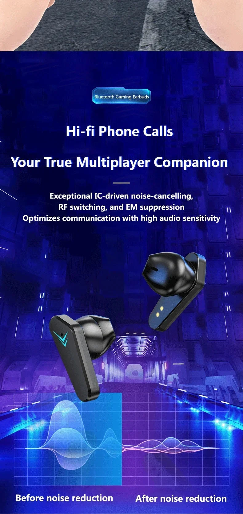 2025 New TWS Wireless Earphone 5.3 bluetooth Headphone Low Latency Earbud Esport Gaming Headset Gamer with Mic For xiaomi iphone