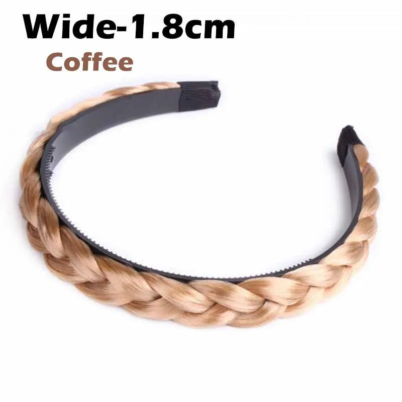 Wig Twist Headbands for Women Wide Fishbone Braids Hairbands Handmade Retro Head Hoop Hair Styling Headwear Hair Accessories