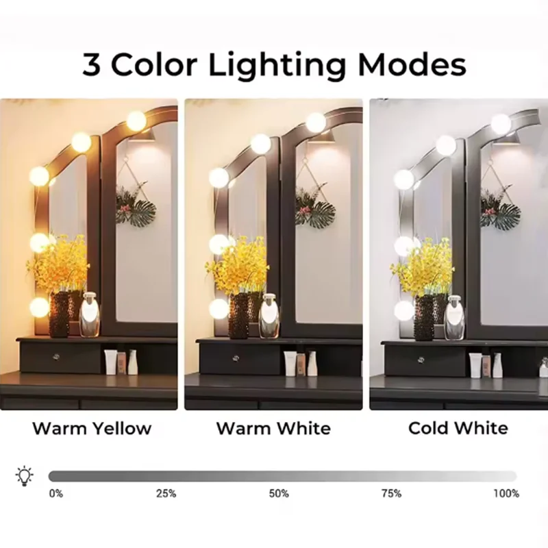 2025 Makeup Mirror LED Light Bulbs Vanity Lights USB Bathroom Dressing Table Lighting Dimmable LED Vanity Light For Mirror Light