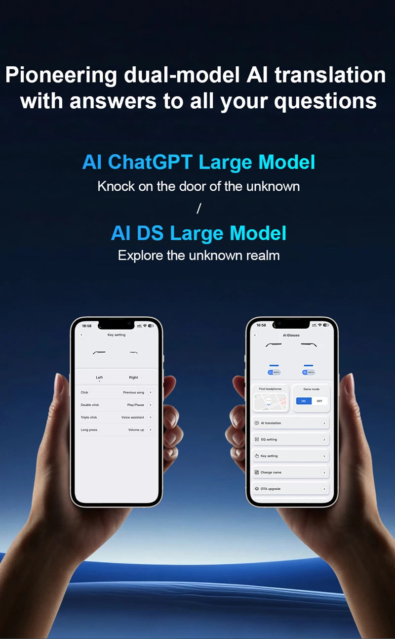 AI Translation Smart Glass Photochromic Bluetooth Wireless Hands-Free Communication Audio Multifunctional Driving Smart Glasses