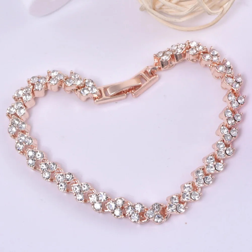Women's Crystal Bracelet Gold Silver Rose Gold Color Bracelet Weight Bracelet Jewelry Браслеты На Руку Женские Pulseras Mujer 팔찌