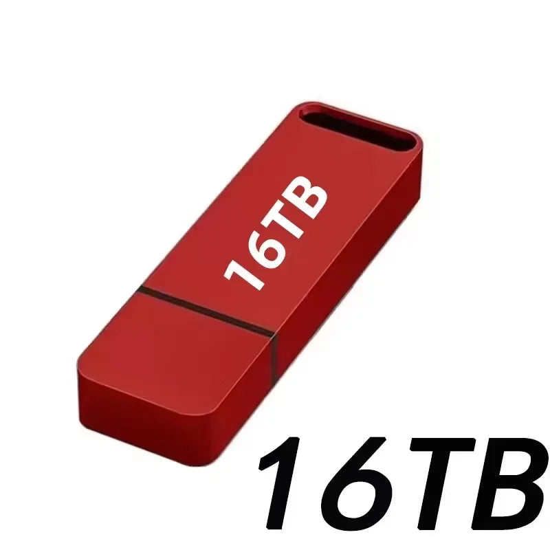 16TB Flash Drive USB 3.2 High Speed Transfer SSD High Capacity Metal Pen Drive Type C Portable Memory Waterproof U Drive