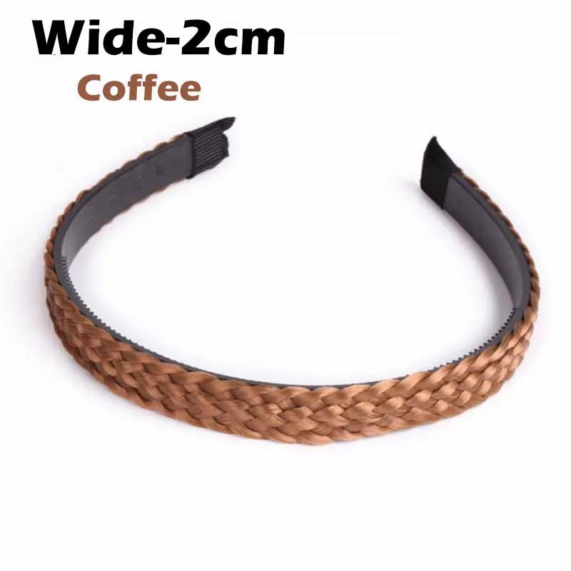 Wig Twist Headbands for Women Wide Fishbone Braids Hairbands Handmade Retro Head Hoop Hair Styling Headwear Hair Accessories