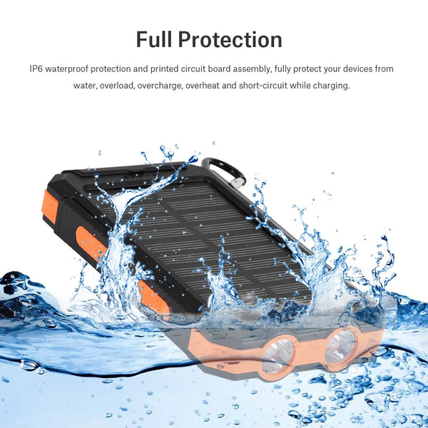 10000mAh Outdoor Fast  Solar Mobile Power Bank Case DIY Kit with   Power Bank Power Bank Dual USB