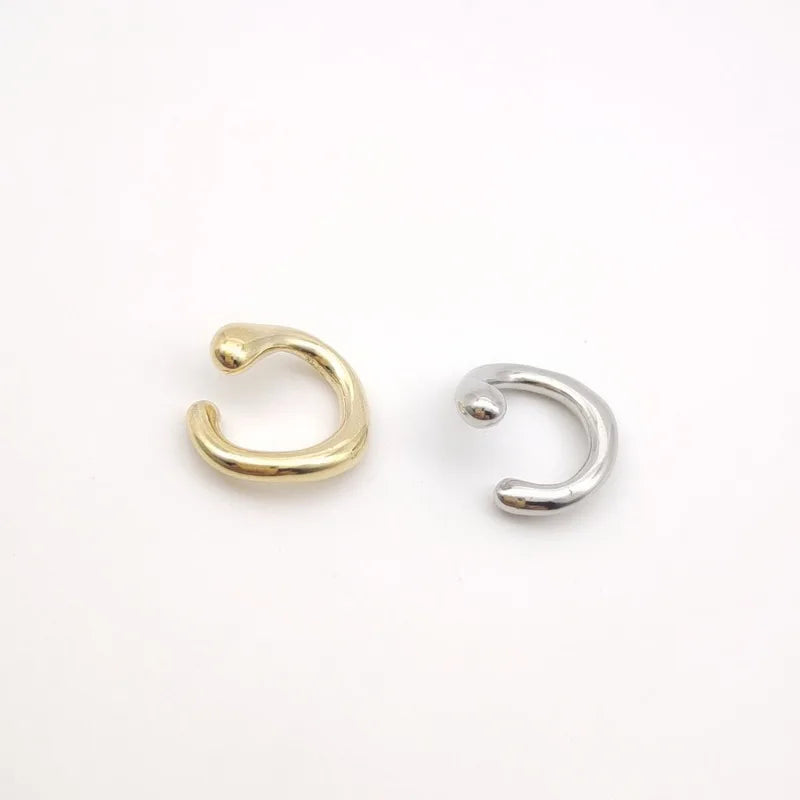 Golden Earrings without Piercing Geometric Round Ear Cuff Minimalist Cartilage Earrings Women Simple Jewelry