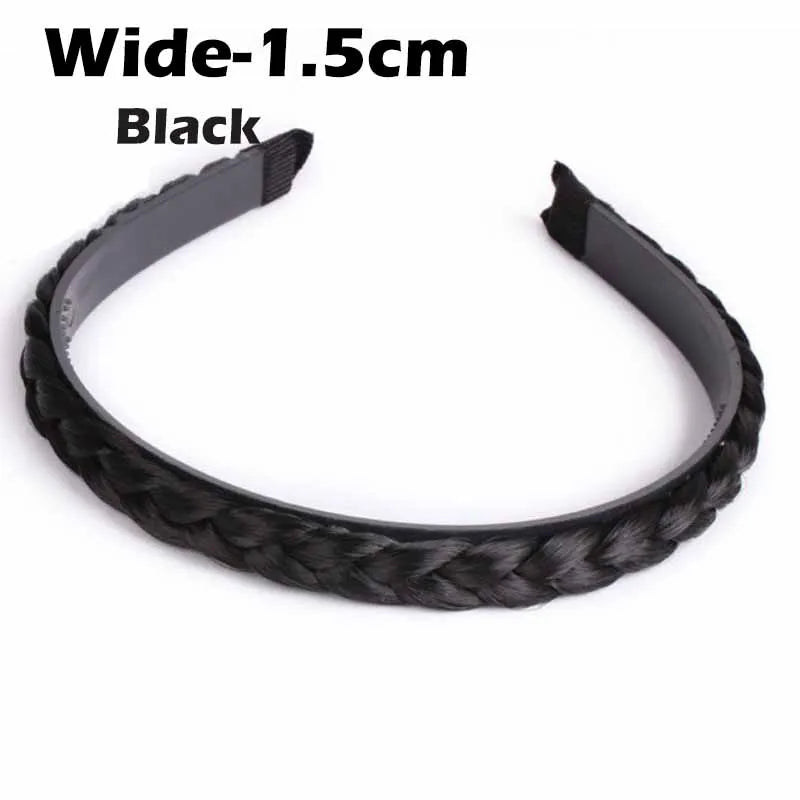 Wig Twist Headbands for Women Wide Fishbone Braids Hairbands Handmade Retro Head Hoop Hair Styling Headwear Hair Accessories