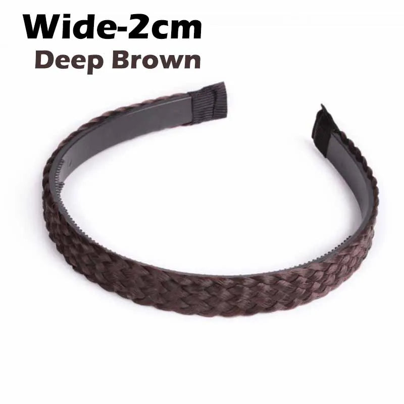 Wig Twist Headbands for Women Wide Fishbone Braids Hairbands Handmade Retro Head Hoop Hair Styling Headwear Hair Accessories