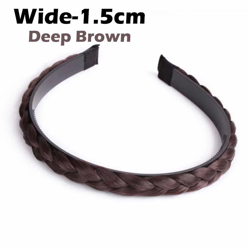 Wig Twist Headbands for Women Wide Fishbone Braids Hairbands Handmade Retro Head Hoop Hair Styling Headwear Hair Accessories
