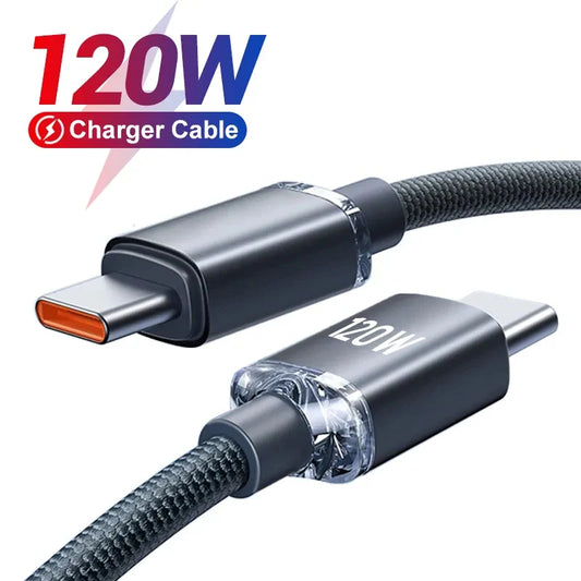 USB A or C to USB C Cable PD 120W 6A Fast Charging Wire For Xiaomi 14 13 12 POCO Realme Fast Charger USB Type C Quick Data Cord