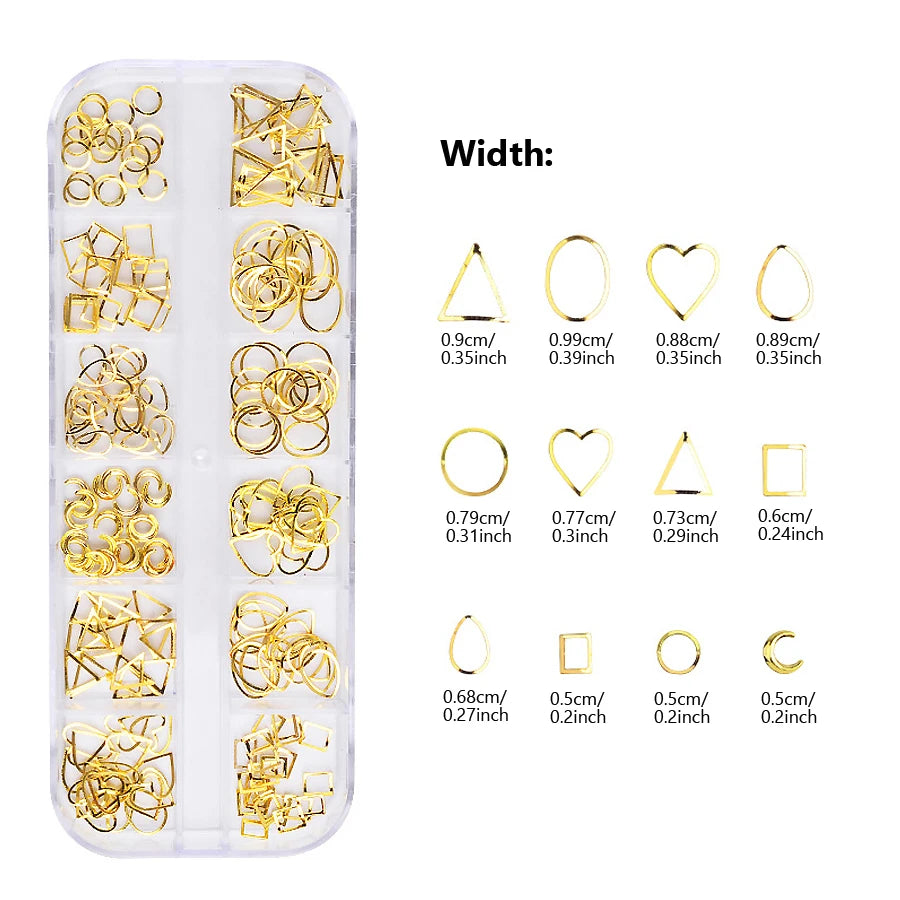 Nails Art Multi-Size Nail Art Jewelry Studs, 3D DIY Decorations Metal Rivet Charm Nail Supplies