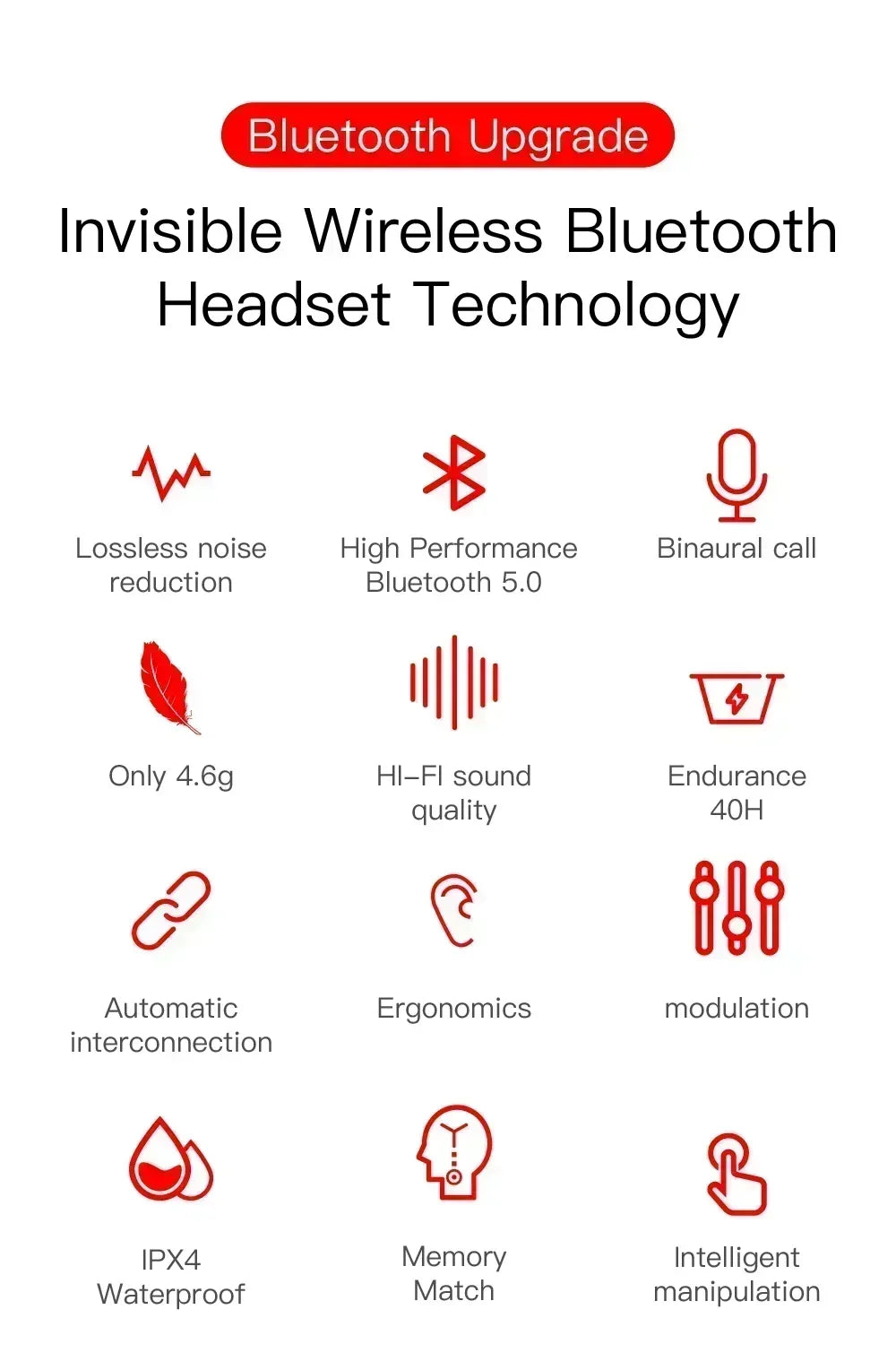 TWS E6S Wireless Earbuds Bluetooth Headphones Wireless Bluetooth Earphones  Noise Cancelling Earphones with Mic