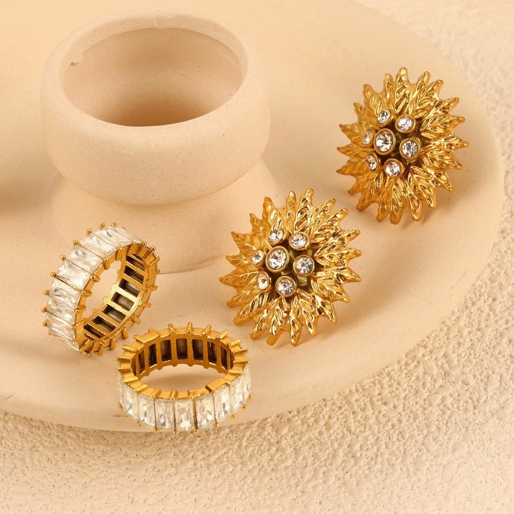 Women's Necklace Bracelet Ring Set Tassel Collarbone Chain Stainless Steel Fashionable and Versatile Jewelry Accessories