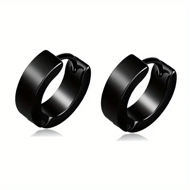 4-14 Pairs Earrings For Men, Black Earrings Mens Earrings, Stainless Steel Stud Earrings For Women Huggie Hoop Earrings Set