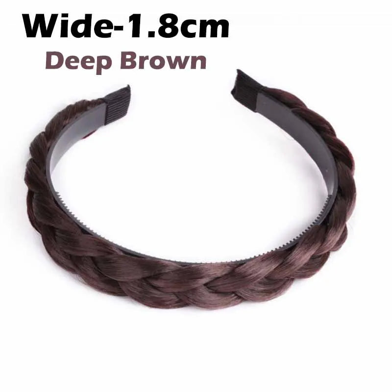 Wig Twist Headbands for Women Wide Fishbone Braids Hairbands Handmade Retro Head Hoop Hair Styling Headwear Hair Accessories