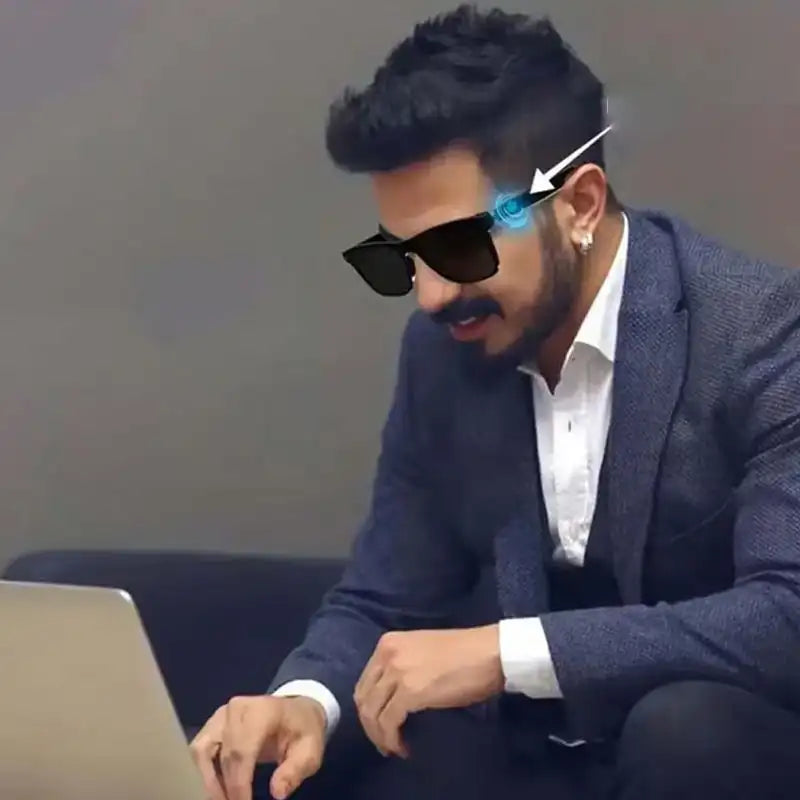 Smart AI Glasses with Language Smart Glasses Earphones Touch Control 10 Meters Wireless Distance AI Glasses for Travel Business