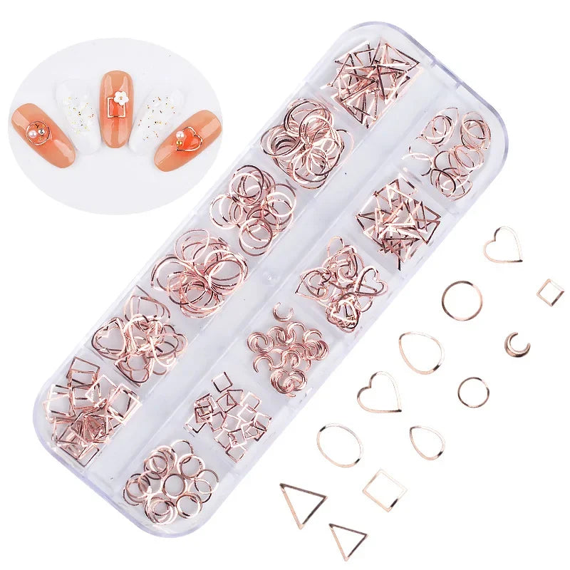 Nails Art Multi-Size Nail Art Jewelry Studs, 3D DIY Decorations Metal Rivet Charm Nail Supplies