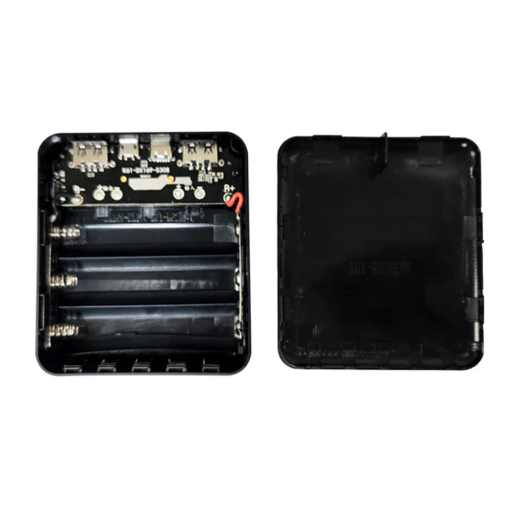 DIY 18650 Power Bank Case 4 in 1 Battery Charge Storage Box Shell Micro USB Type C with Flashlight For Charging Mobile Phones