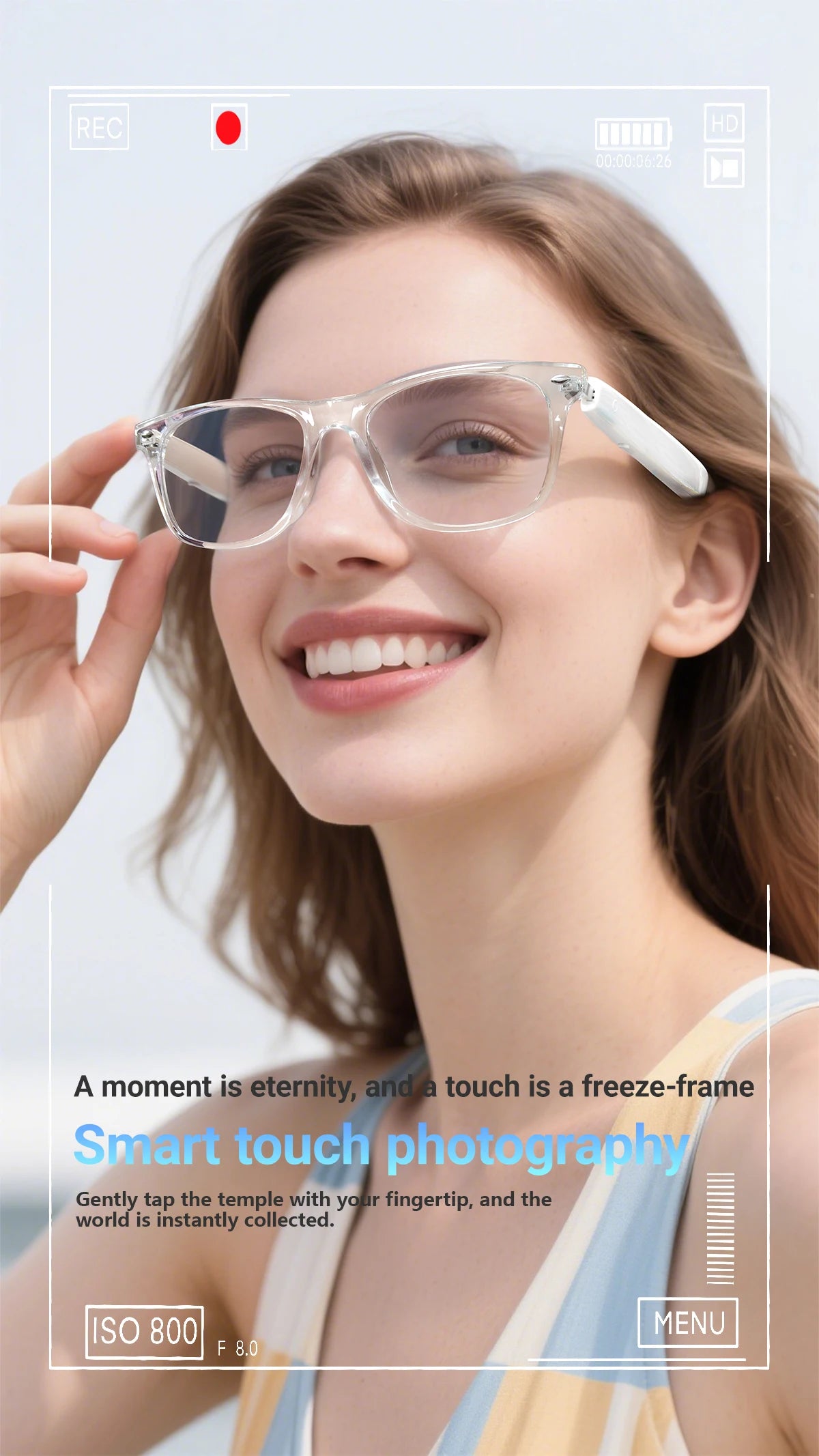 2025 Smart Glasses AI translation 100+ Languages Make Receive Calls Music Calling Noise Reduction Light BT TWS Glasses Men Women