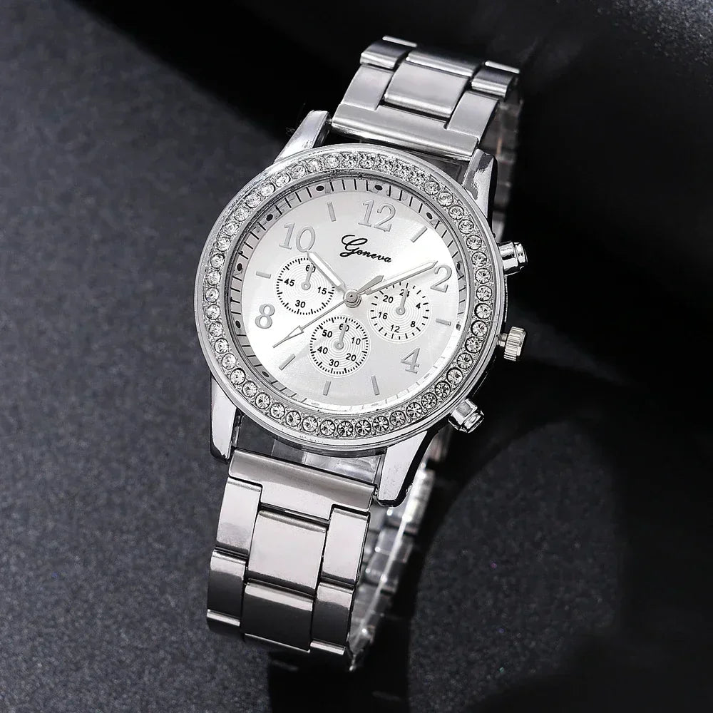 Women Diamond Watch Reloj Mujer New Fashion Luxury Rose Gold Wristwatch Female Casual Stainless Steel Quartz Watches Clock