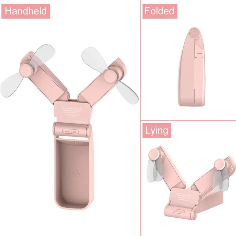Usb Mini Fold Fan Electric Portable Hold Small Air Cooler Originality Charging Household Electrical Appliances Desktop Ventilado