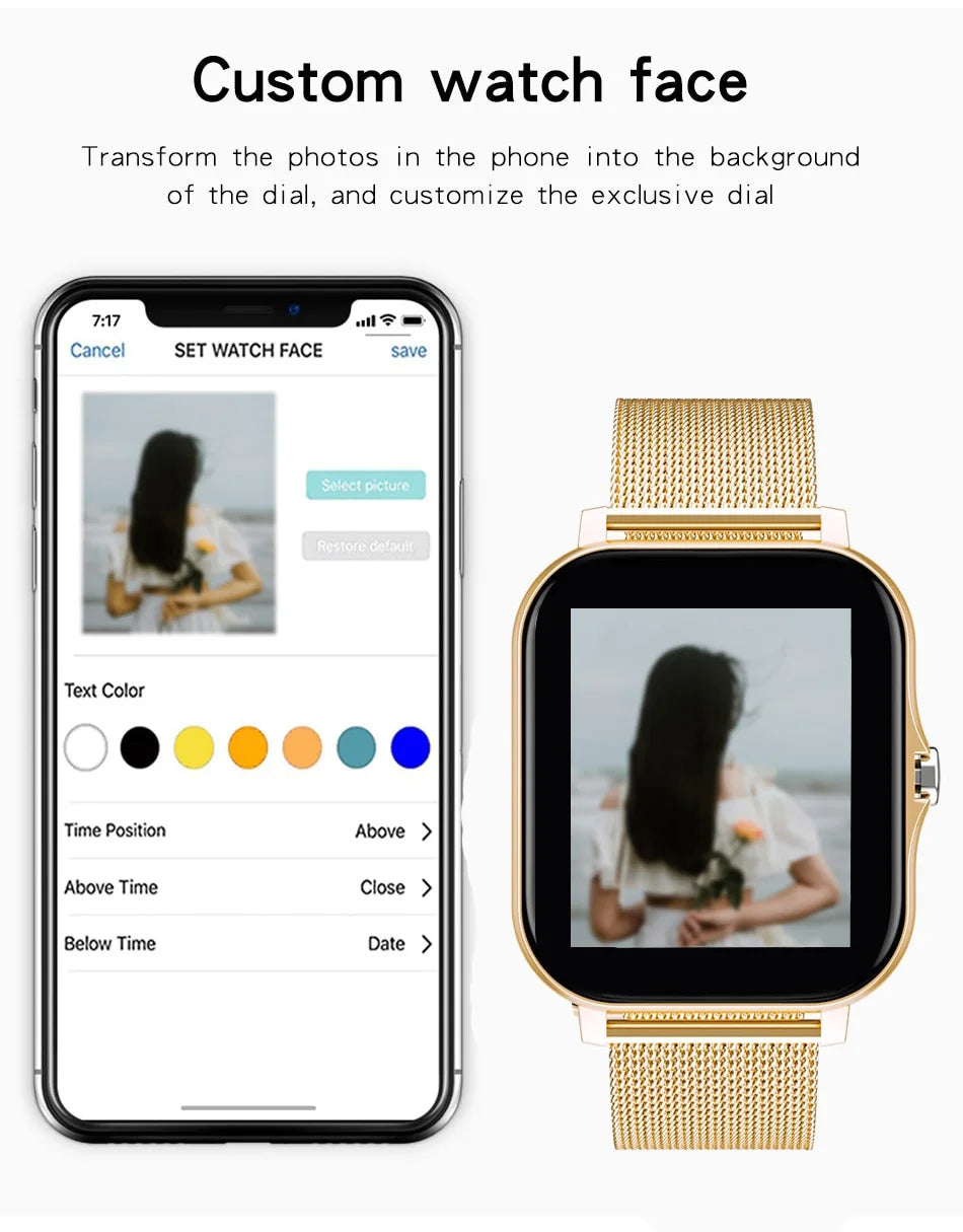 Smart Watch For Men Women Gift 1.44 inch Full Touch Screen Sport Fitness Watches BT Call Digital Smartwatch Wristwatch 2024 New