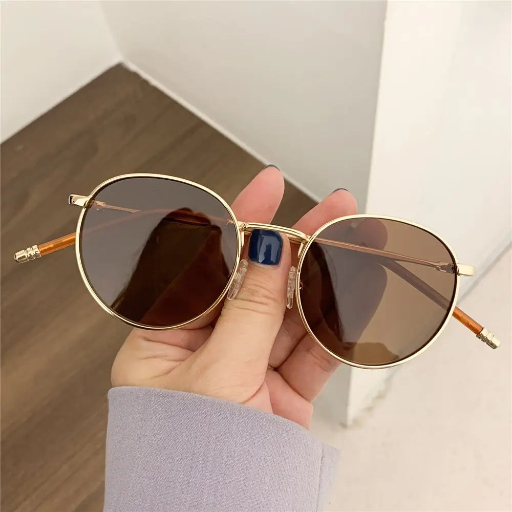 Fashion Glasses Fishing Metal Frame Shades Round Sun Glasses Women's Eyewear Women Men Sunglasses