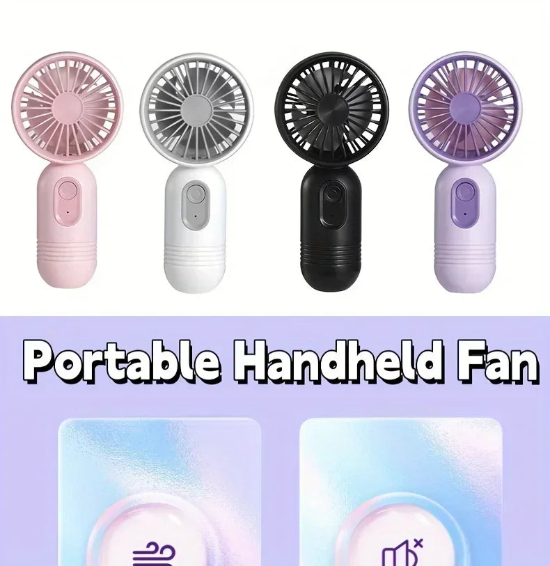 Mini Portable Fan USB Charging 3-speed - Handheld Fan for Men and Women Suitable for Office, Outdoor Travel, and Camping