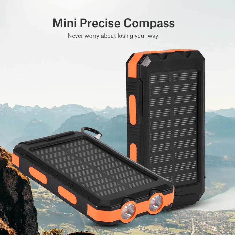 10000mAh Outdoor Fast  Solar Mobile Power Bank Case DIY Kit with   Power Bank Power Bank Dual USB