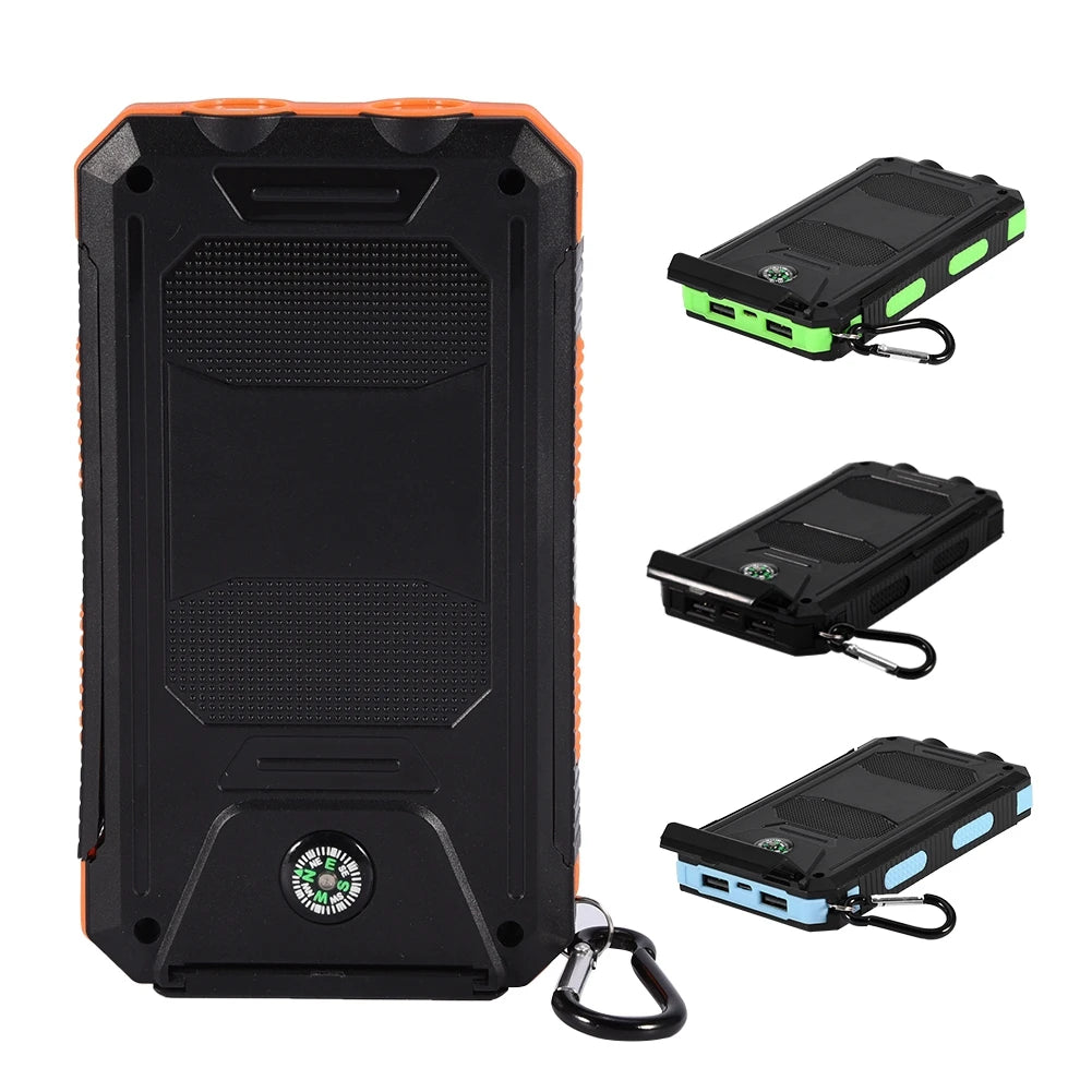 10000mAh Outdoor Fast  Solar Mobile Power Bank Case DIY Kit with   Power Bank Power Bank Dual USB