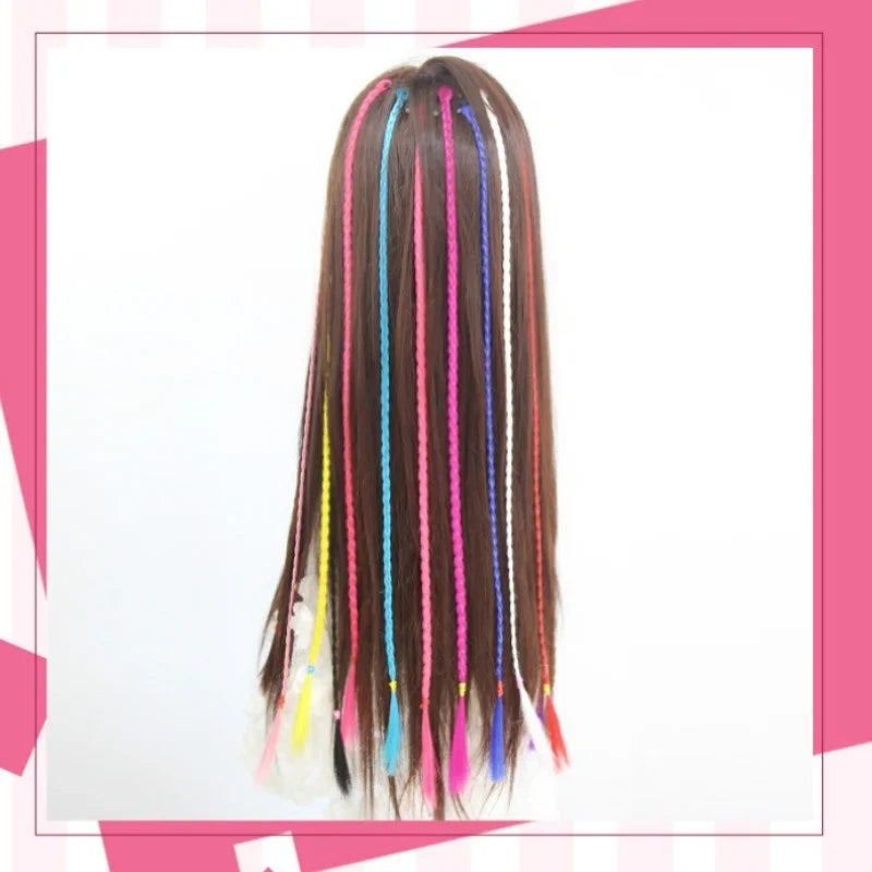Wig female hair color hand-woven braid pigtail hair extension hair straight hair without hair extension color random