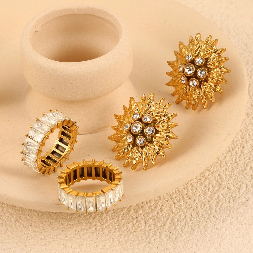 Women's Necklace Bracelet Ring Set Tassel Collarbone Chain Stainless Steel Fashionable and Versatile Jewelry Accessories