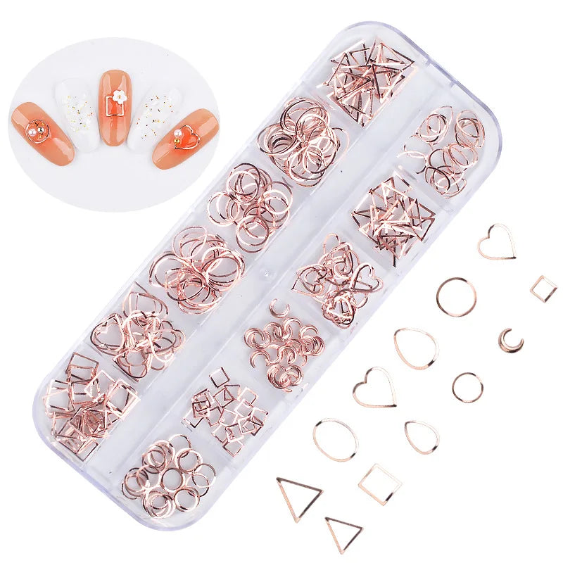 Nails Art Multi-Size Nail Art Jewelry Studs, 3D DIY Decorations Metal Rivet Charm Nail Supplies