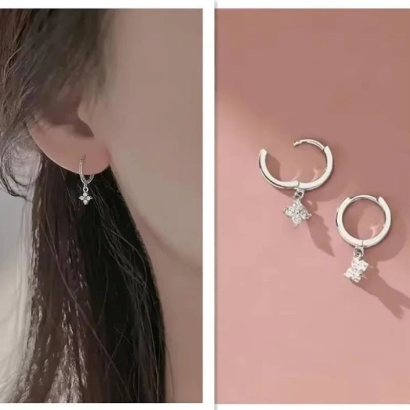 High Quality Crystal Four Leaf Flower Bracelet for Women Clasic Trendy Gold Color Stainless Steel Zircon Bangle Jewelry Gift