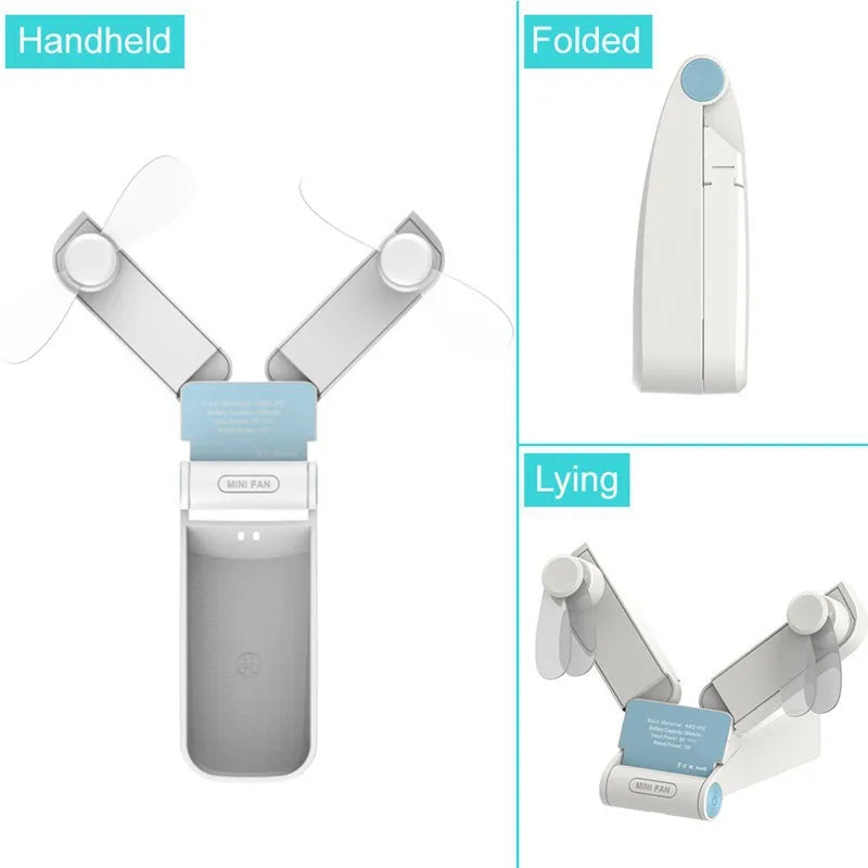 Usb Mini Fold Fan Electric Portable Hold Small Air Cooler Originality Charging Household Electrical Appliances Desktop Ventilado