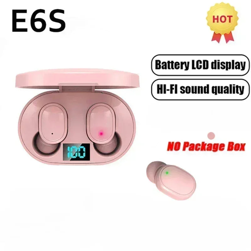 TWS E6S Wireless Earbuds Bluetooth Headphones Wireless Bluetooth Earphones  Noise Cancelling Earphones with Mic