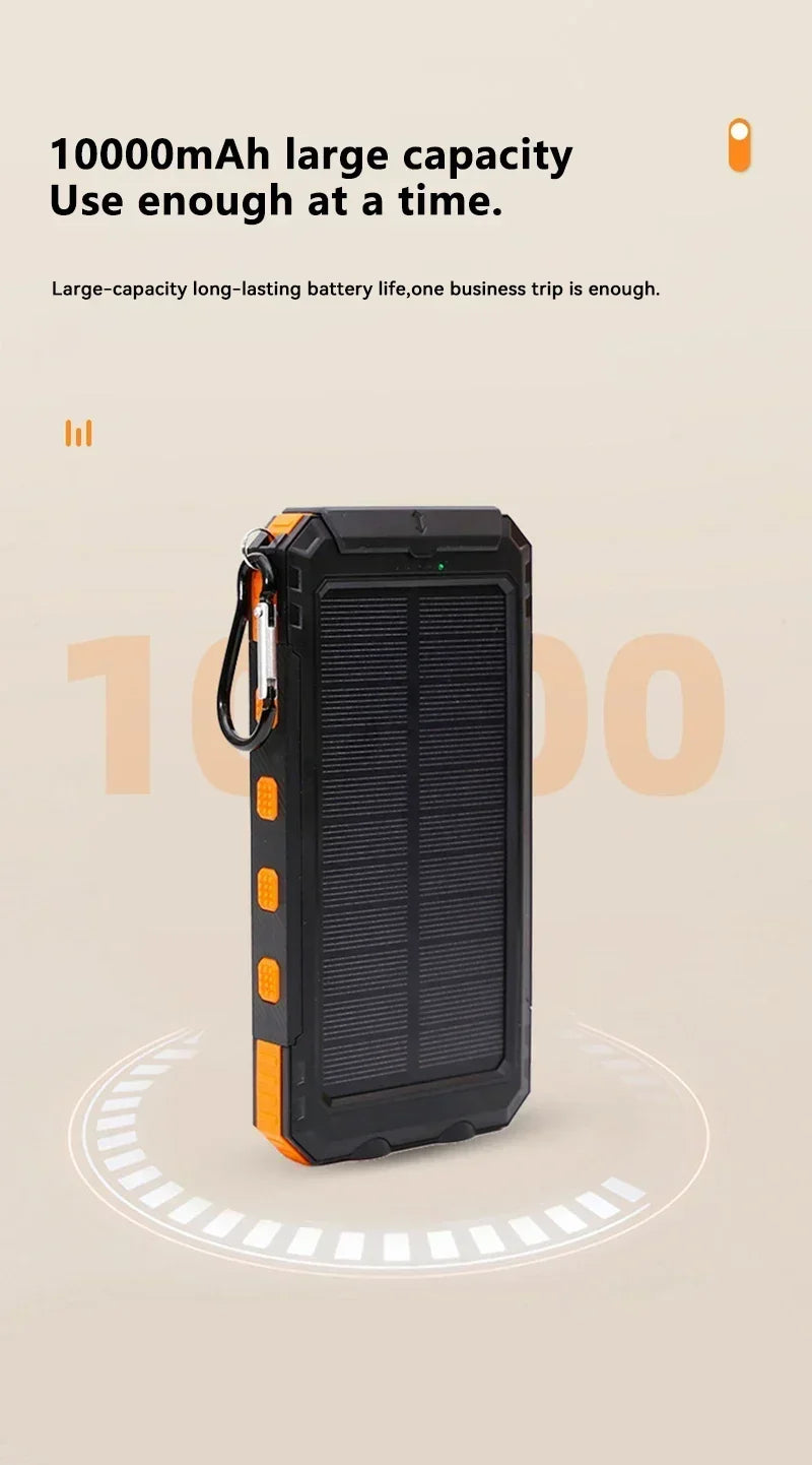 Solar 200000mAh Power Bank Portable Large Capacity Charger Compatible 120W Super Fast Charging For iPhone Samsun Huawei Xiaomi