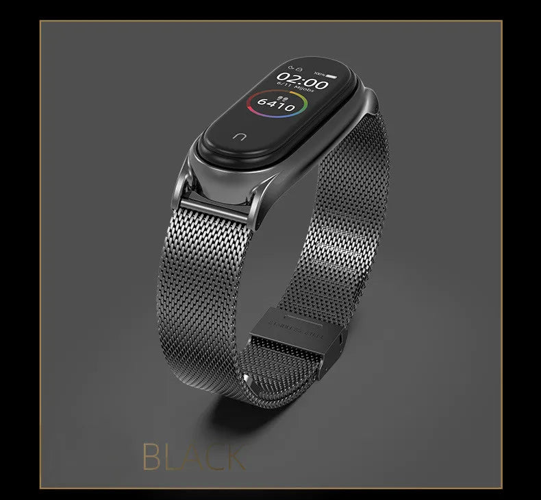 Smart Watch Strap For Xiaomi Mi Band 6 5 4 3 Watchbands Gold Sliver For Miband 6 5 4 Stainless Steel Sport Smartwatch Correas