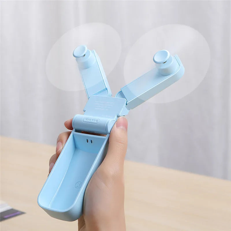 Usb Mini Fold Fan Electric Portable Hold Small Air Cooler Originality Charging Household Electrical Appliances Desktop Ventilado