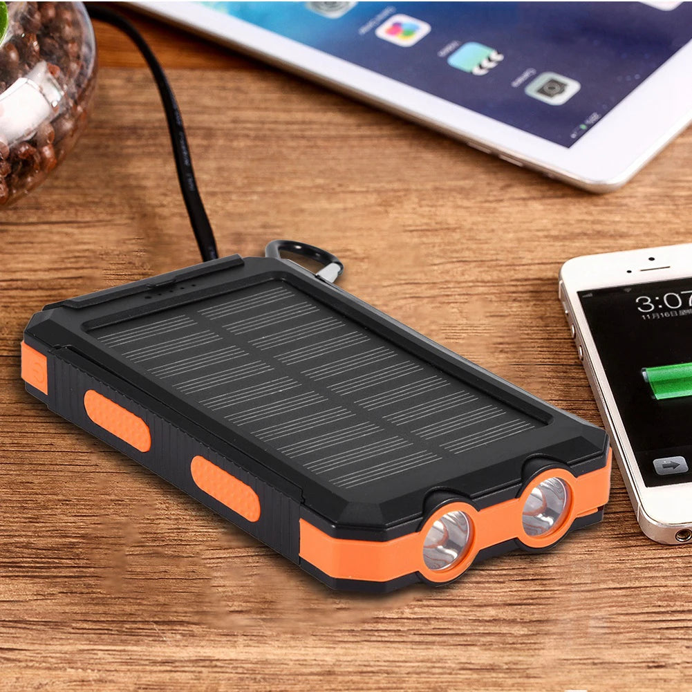 10000mAh Outdoor Fast  Solar Mobile Power Bank Case DIY Kit with   Power Bank Power Bank Dual USB