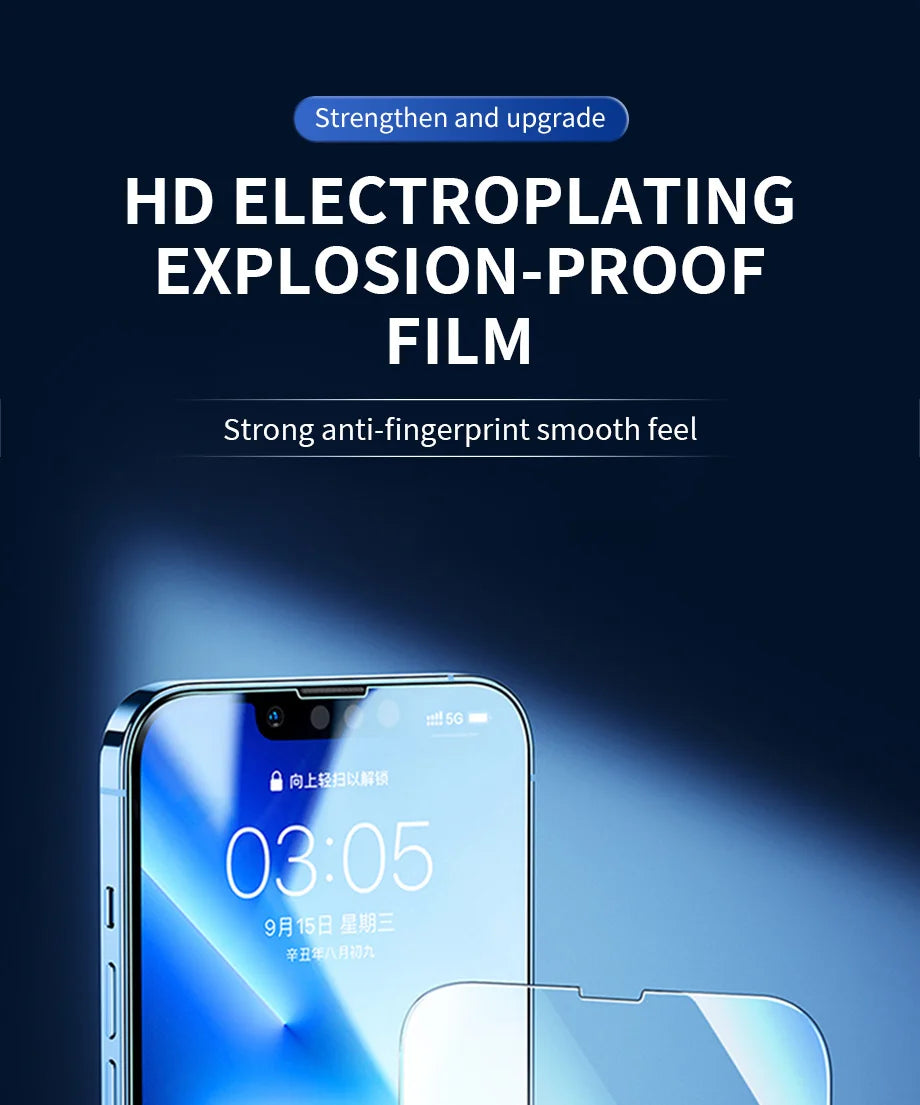 3Pcs Tempered Glass for iPhone 14 13 12 11 15 Pro Max Mini Screen Protector for iPhone 17 XR XS MAX 7 8 Plus 16 Protective Glass