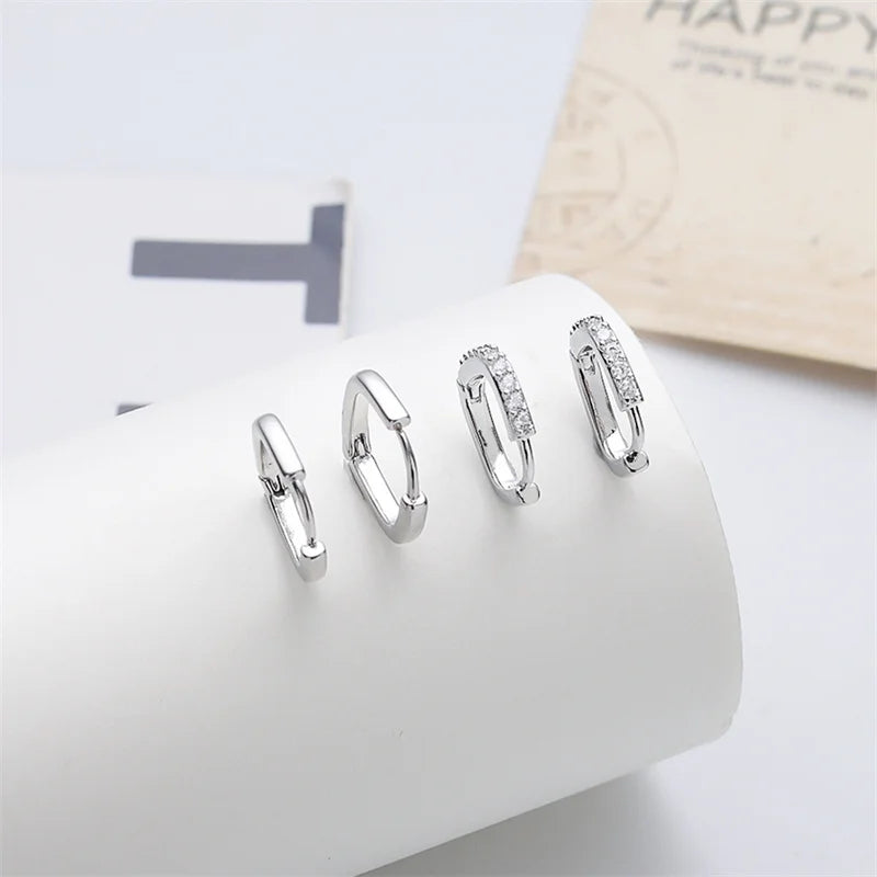 1 Set New Fashion Metal Circle Drop Small Earrings For Women Trend Pendant Piercing Earrings Set Jewelry Gifts